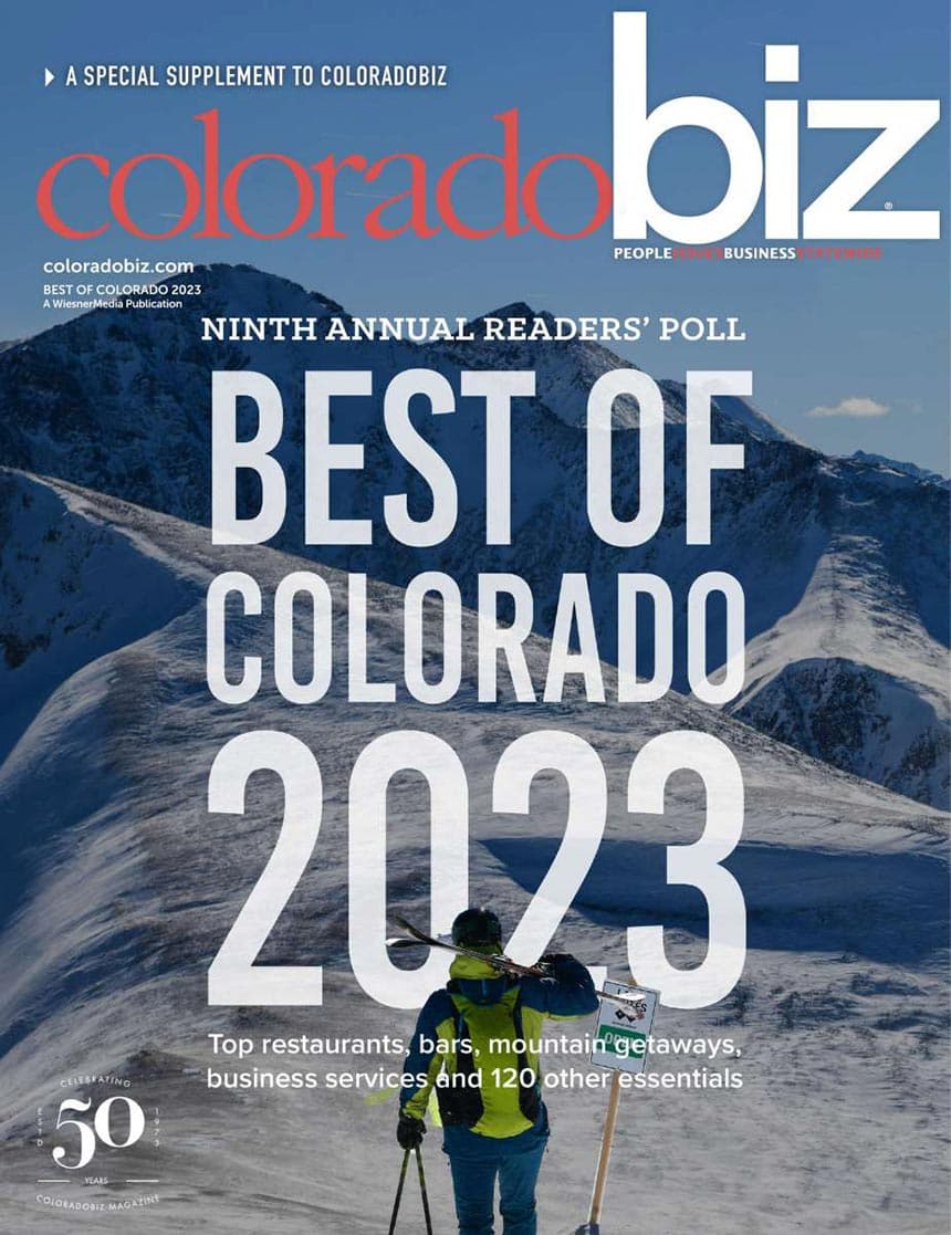Best of Colorado 2023 award from the magazine, naming Water Damage Inc.